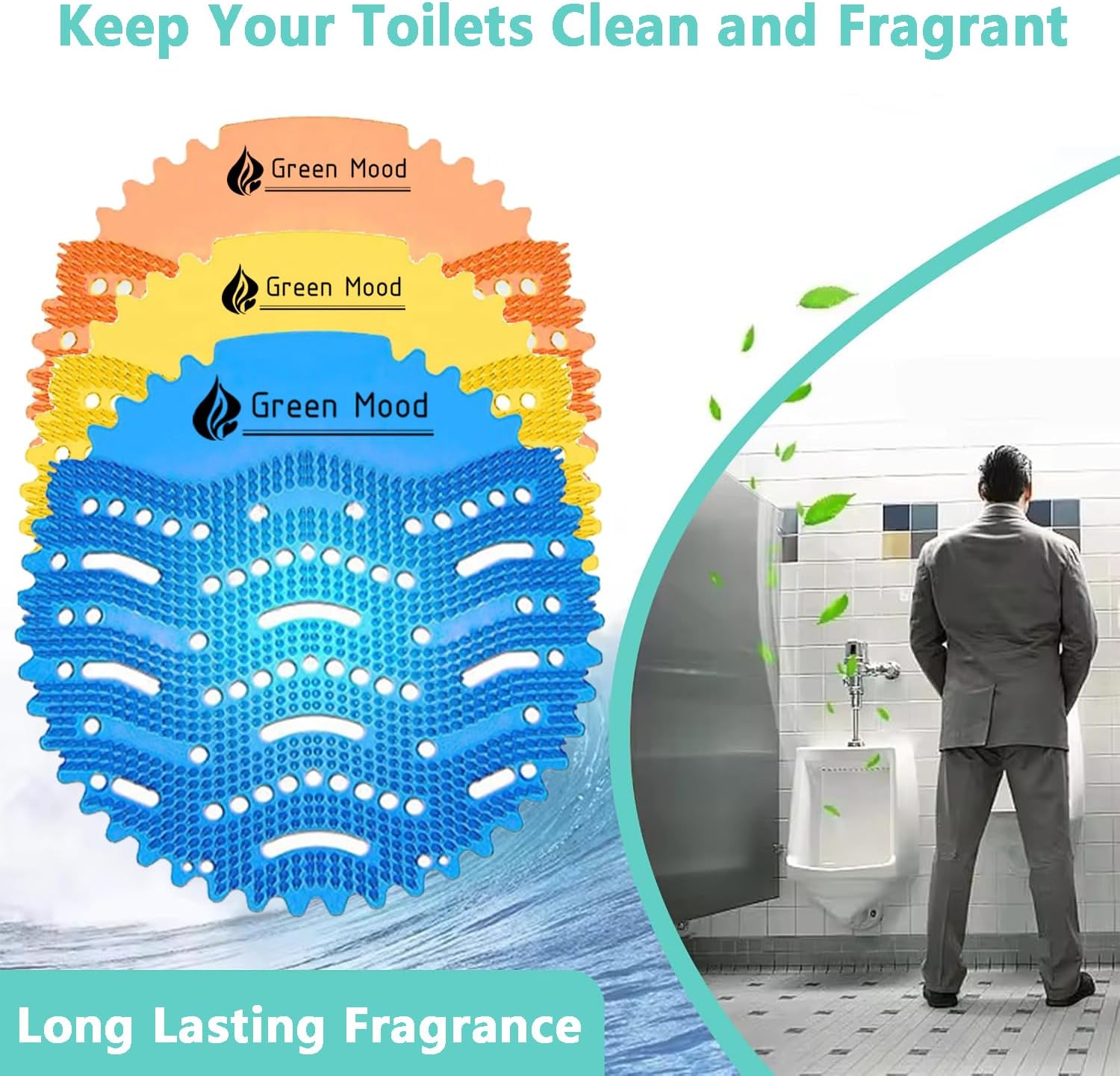 18 Pack Urinal Screen Deodorizer Scented, Anti-Splash Anti-Clogging Urinal Pucks, Lasting Odor Freshener Urinal Pads–Ideal for Bathrooms, Restrooms, Offic