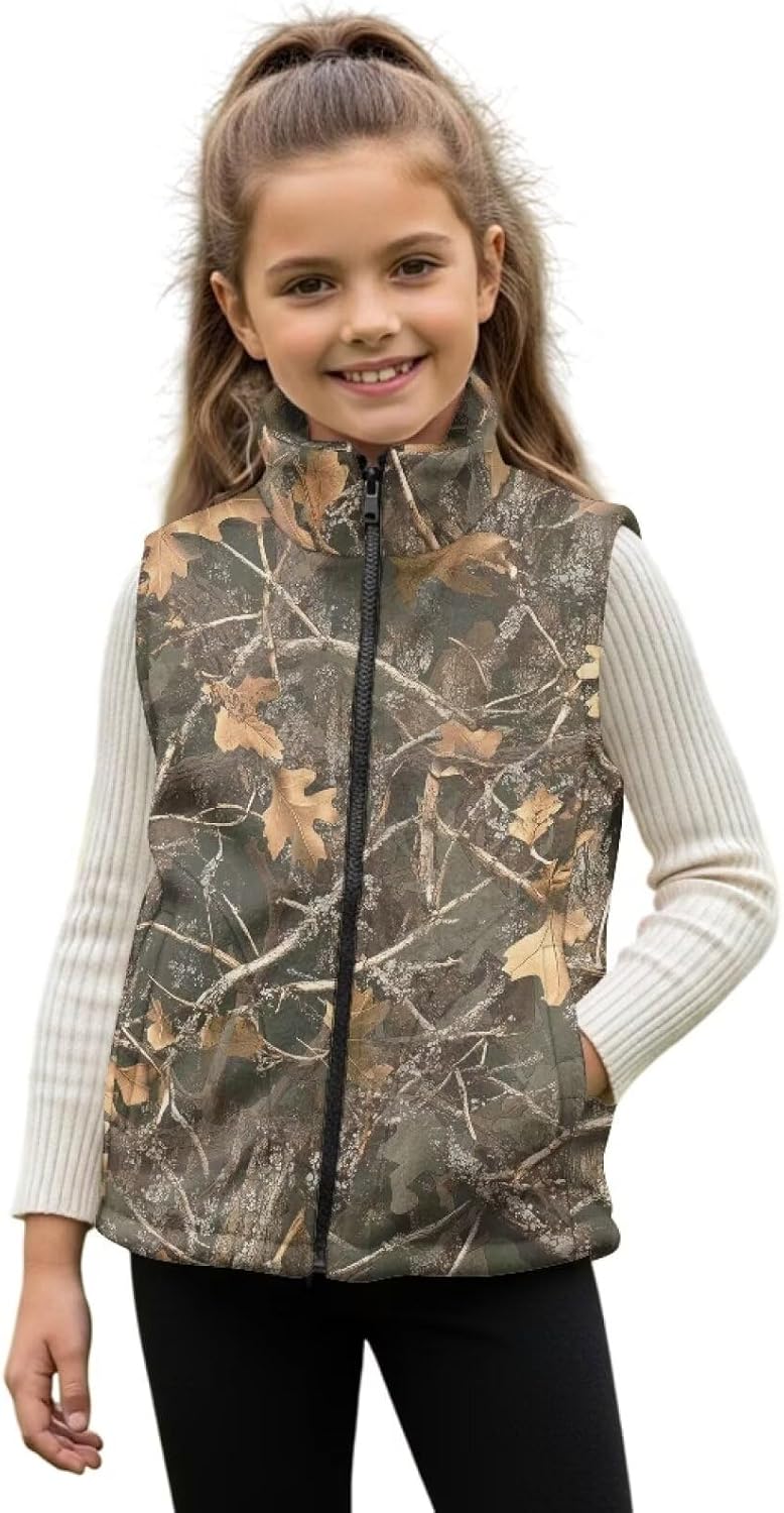 doginthehole Boys Girls Fleece Full Zip Vest Kids Lightweight Sleeveless Jacket Fall Warm Outwear 2-12 Years