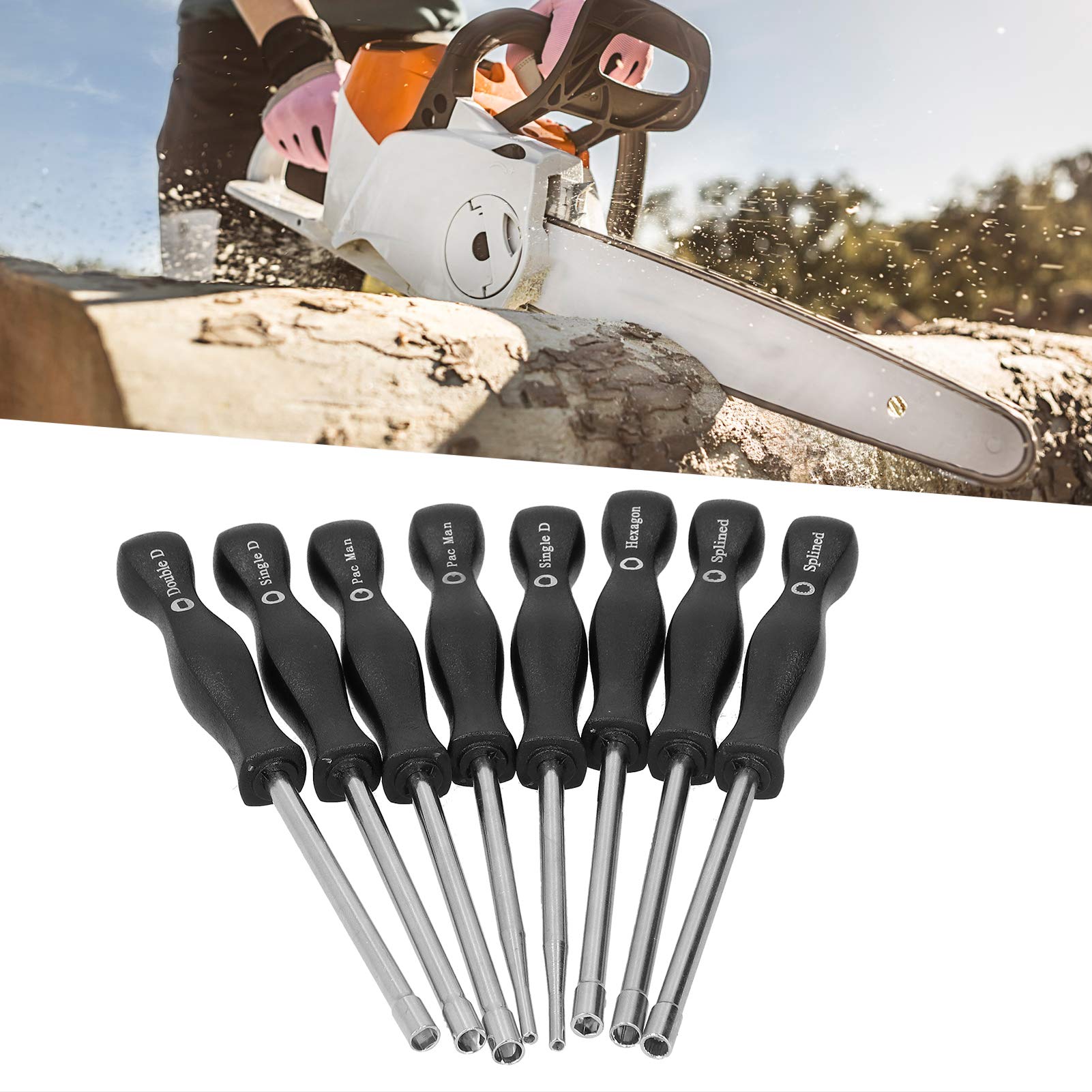 Cuque Vergaser-Schraubendreher Set – 8-teilig Inkl. Reinigungsnadeln, Edelstahl, Für 2-Takt Motoren