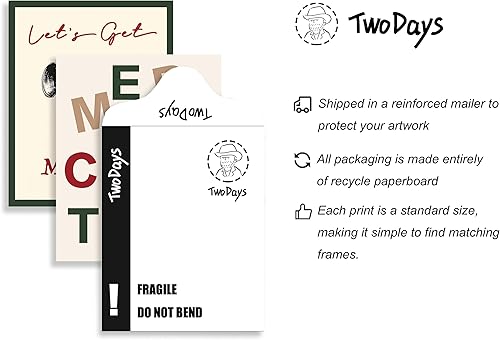 Miniatura 4 de TwoDays Arte de pared de Navidad de moda, póster estético clásico de Navidad retro para decoración de habitaciones, impresiones de galería de