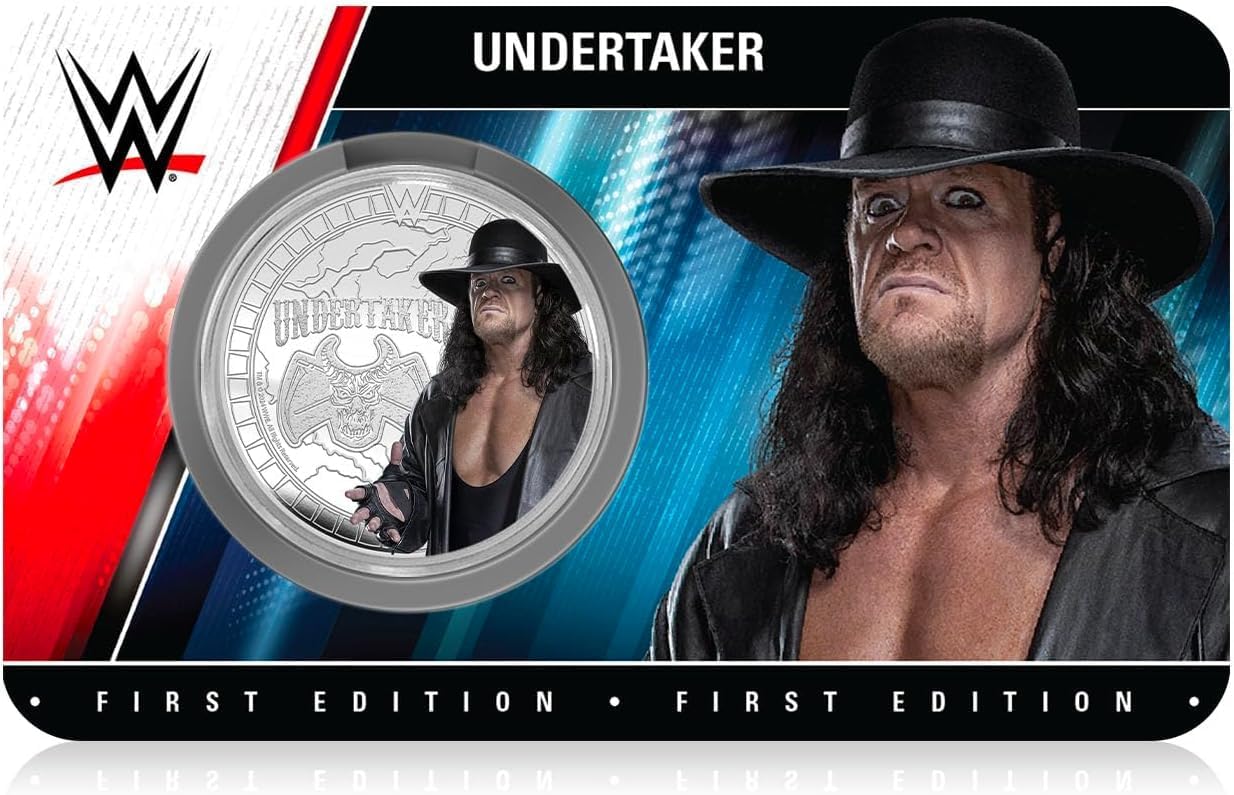 FANTASY CLUB The Undertaker WWE 32 mm Official Collectible Coin – Tribute to The Phenom and Immortal WWE Legend – Limited Edition for Fans and Collectors