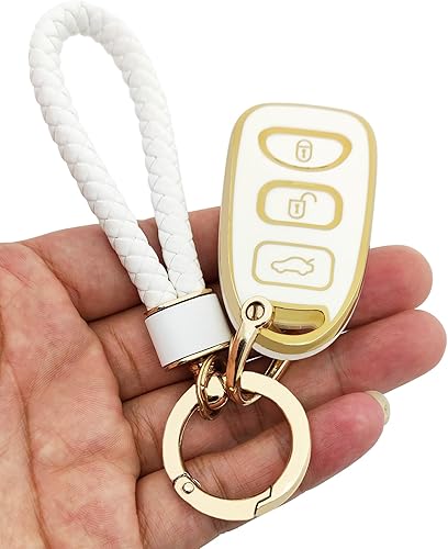 Miniatura 7 de Funda protectora para llavero Hyundai de TPU suave compatible con Hyundai Elantra Accent Sonata Kia Optima, accesorios con llavero