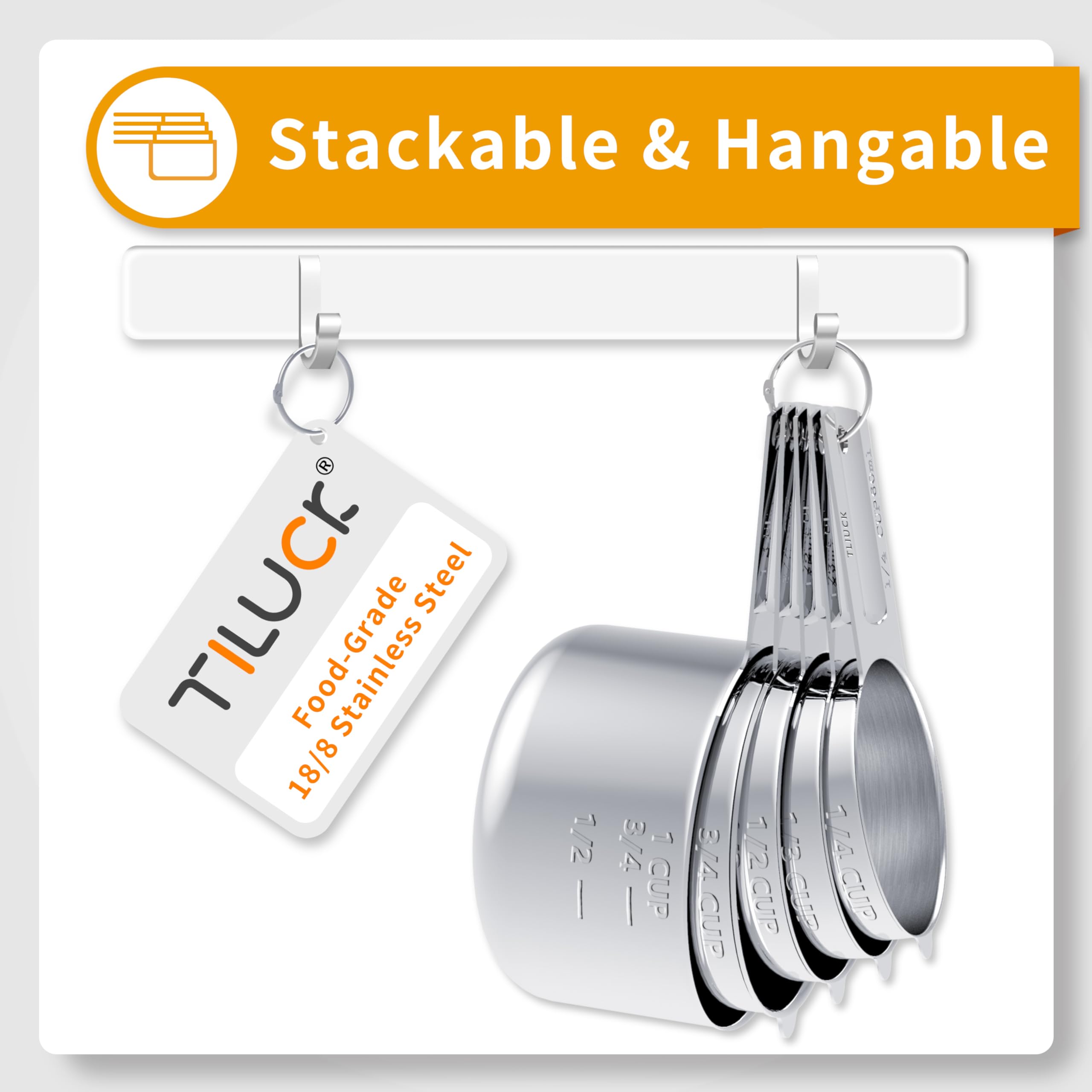 TILUCK Stainless Steel Measuring Cups & Spoons Set, Cups and Spoons,Kitchen Gadgets for Cooking & Baking (5+6)