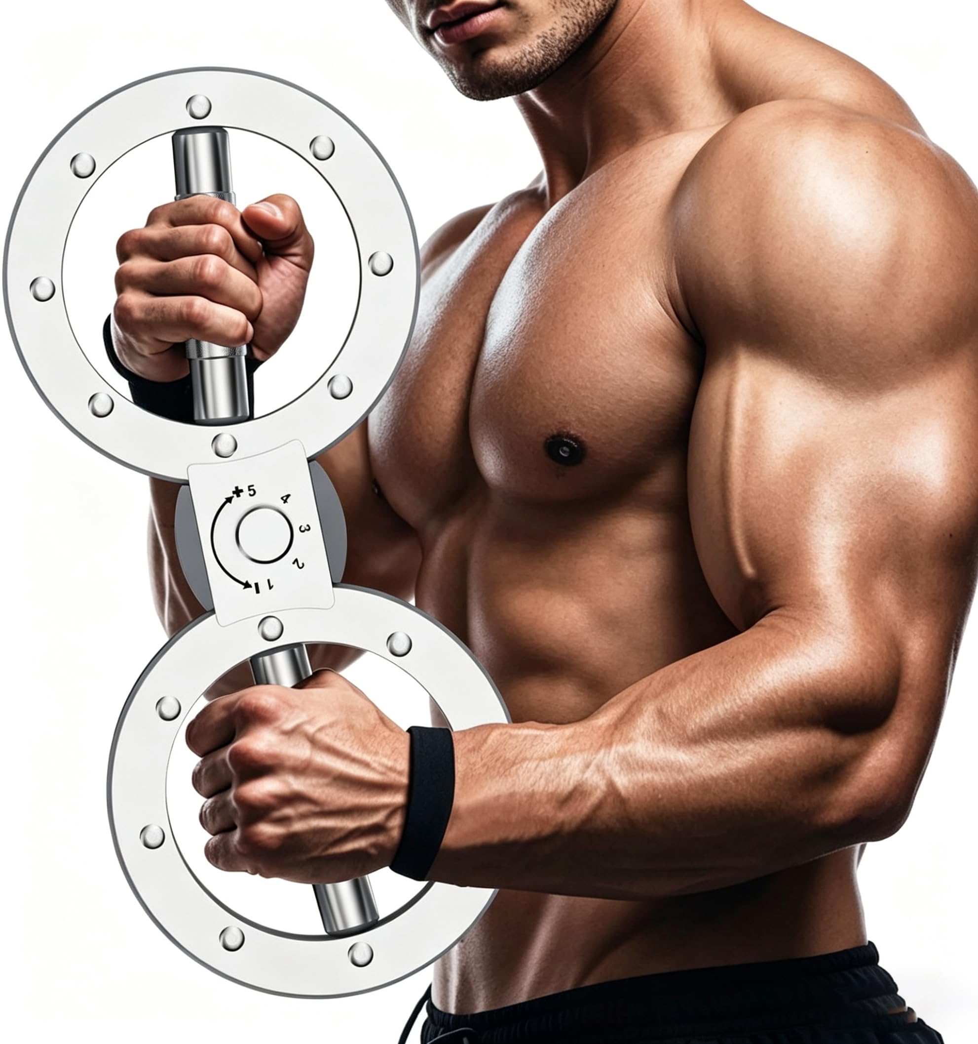 Rotator Burn Machine, 5 Levels Adjustable 12LBS Resistance, 360° Rotatable Forearm Exerciser, Heavy Duty Metal Arm Grip Strength Trainer for Home Gym