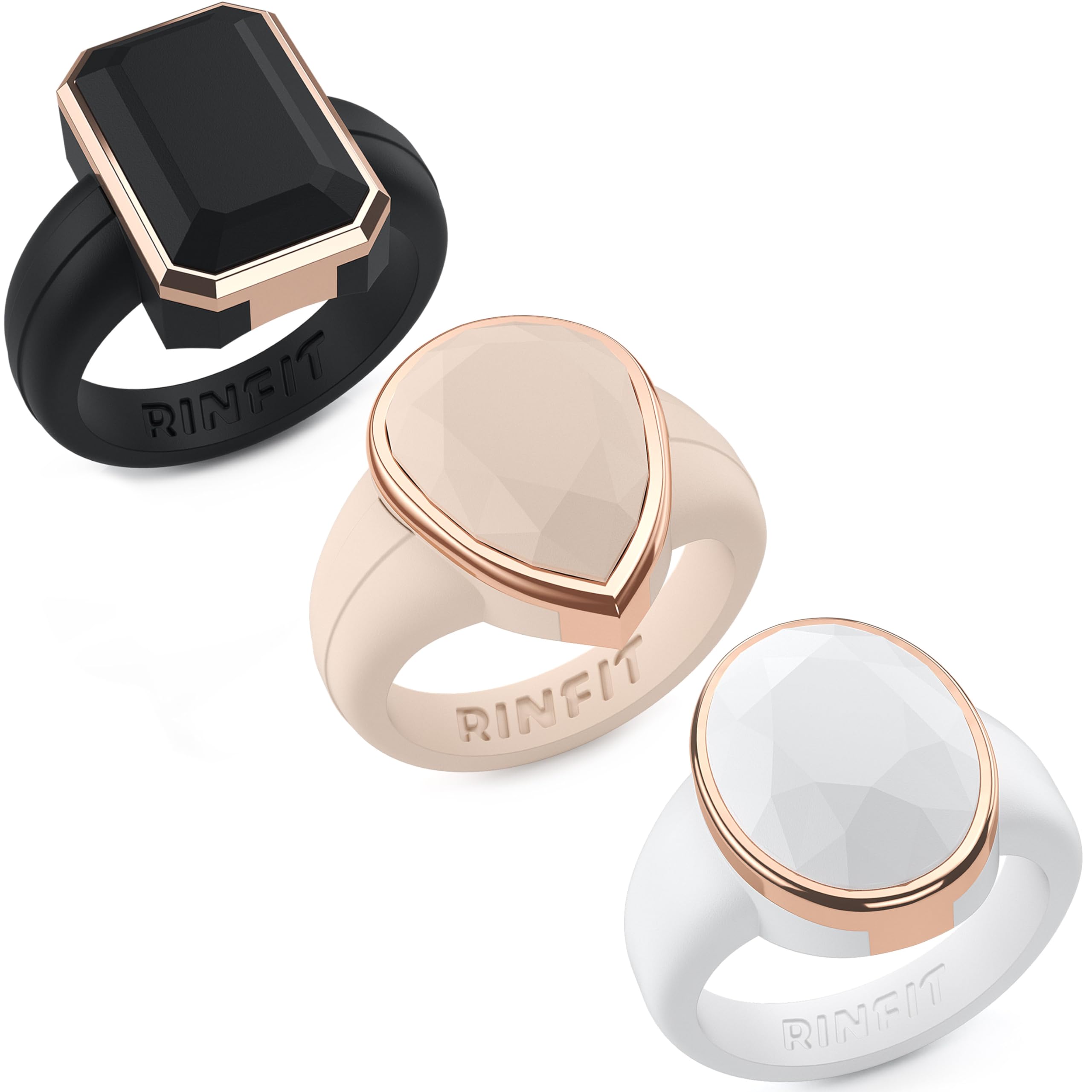 Rinfit Emerald Silicone Ring with Stainless Steel Frame