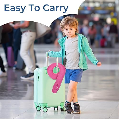 Vista 21 de COOLBEBE Almohada de cuello de viaje para niños, almohada suave para el cuello para viajar, cómoda almohada de viaje para automóvil y avión, regalos