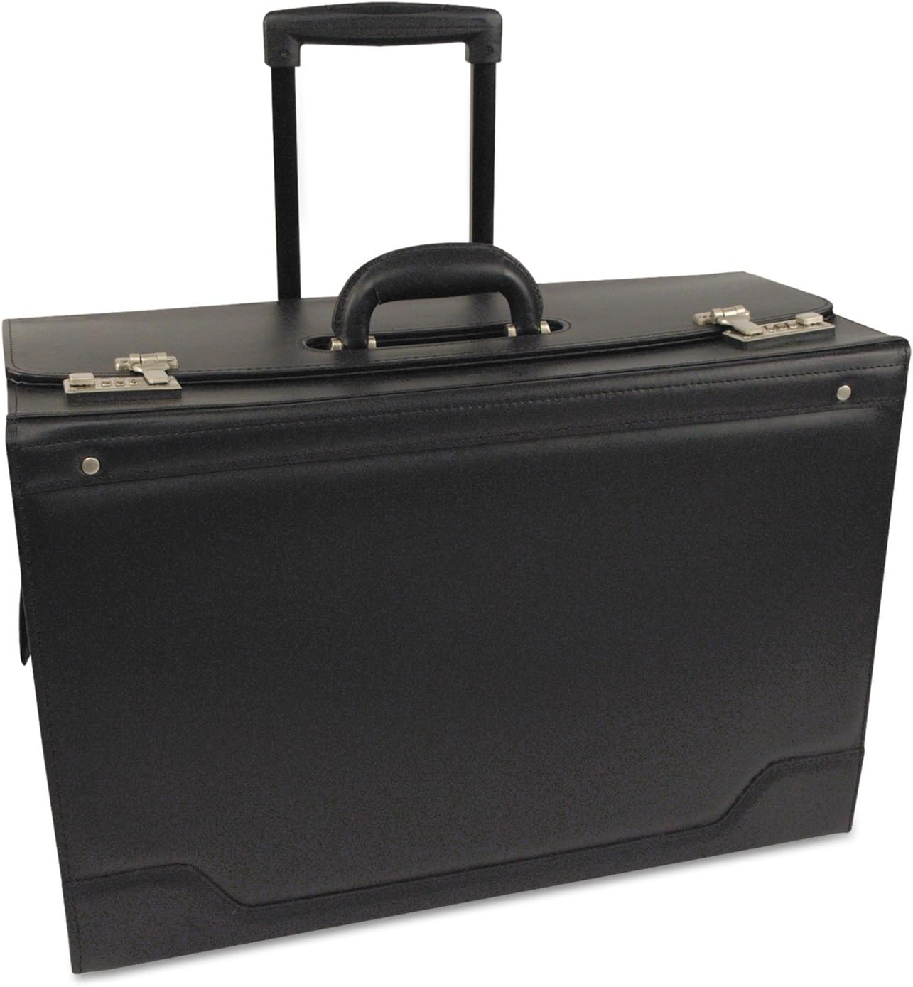 341626BLK Rolling Catalog Case Leather-Trimmed Tufide 21 3/4 x 15 1/2 x 9 3/4 Black