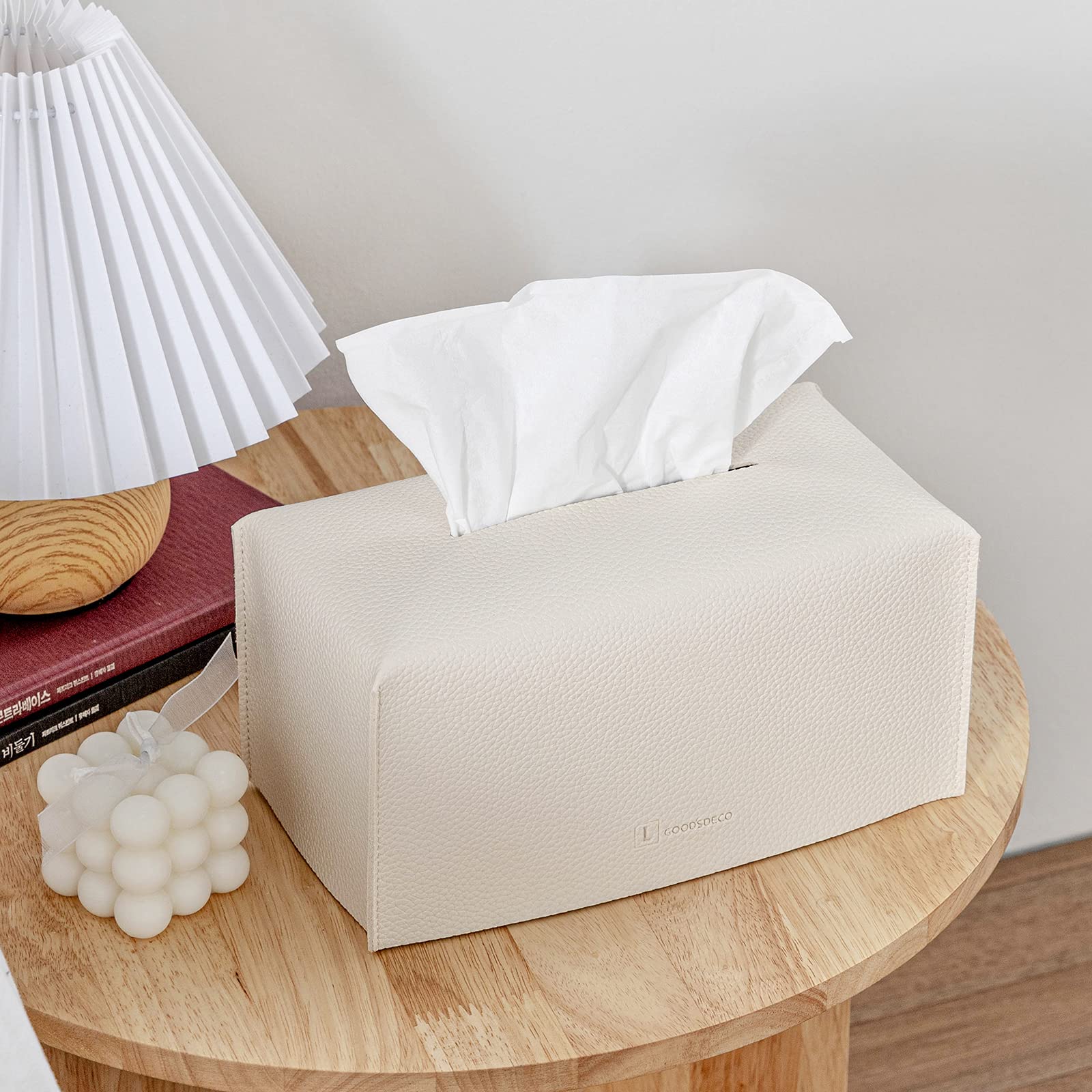 Boîte à Mouchoir En PU Cuir Rectangulaire Distributeur De Mouchoirs Avec 3 Compartiments Organisateur De Bureau Pour Telecommande Blanc 99383250