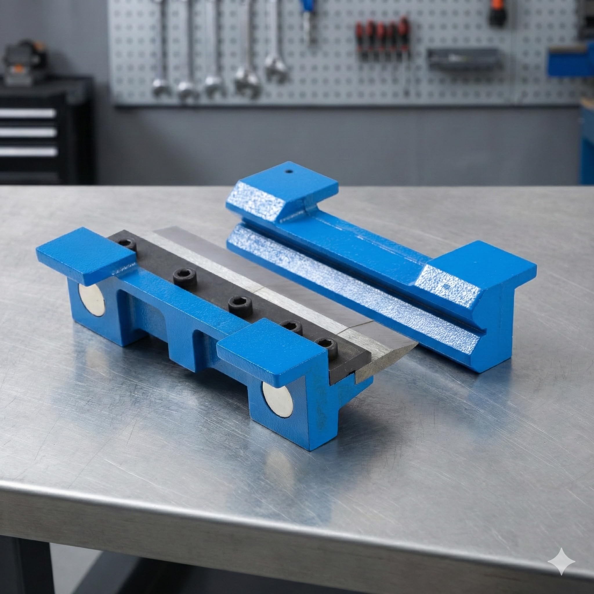 KATSU Tools 150 mm Schraubstockhalterung, Metall-Bremsbiegebefestigung, Biegekapazität 14Ga/2 mm Baustahl und 3 mm Aluminium, Modell 165160