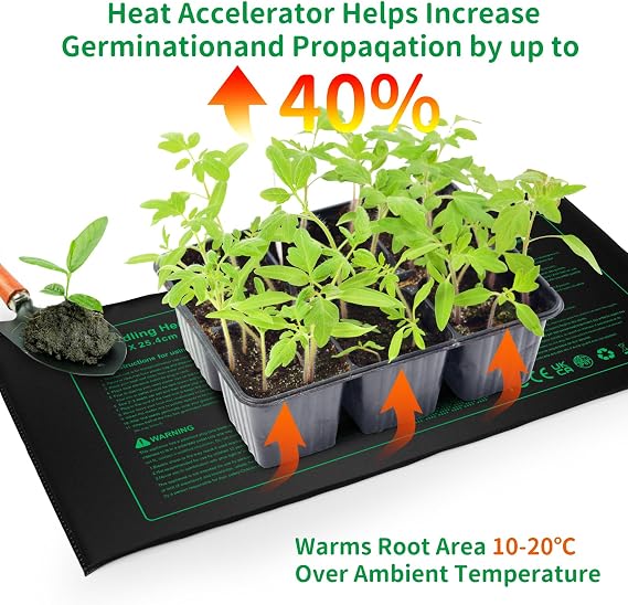 NAMOTEK Seedling Heat Mat, 10 x 20.75 Waterproof Plant Heating Mat, Warm Hydroponic Heating Pad for Indoor Home Gardening Seed Starter,Germination, Greenhouse