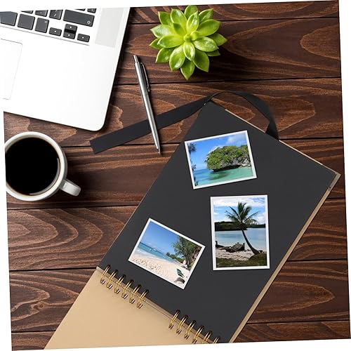 Vista 6 de IWOWHERO Photo Album Black Page Scrapbook Wedding Album Bowtie Ribbon Scrapbook Vintage Scrapbook Leather Ribbon Photo Scrapbooks Rustic Ribbon