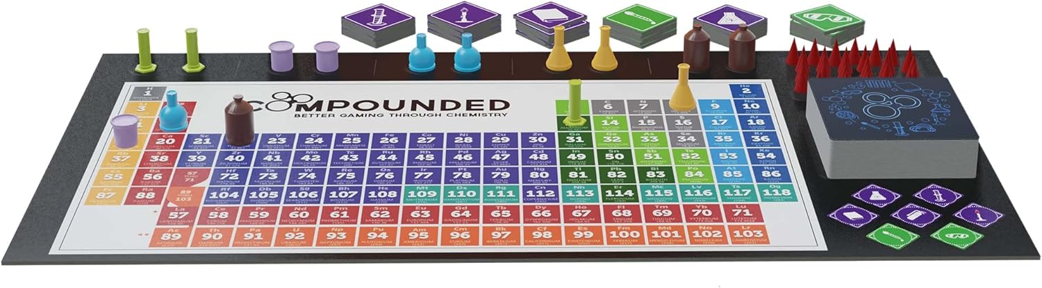 Greater Than Games | Compounded: The Peer-Reviewed Edition | Science Strategy Board Game | Worker Placement & Hand Management | 2 to 5 Players | 45 Minutes | Ages 14+