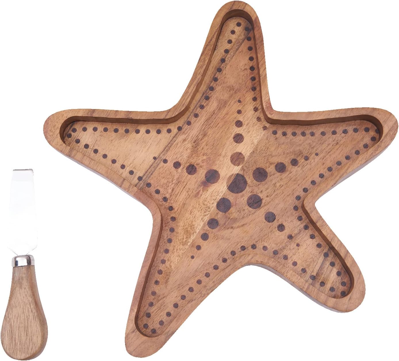 C&F Home Sea Star Serving Board with Spreader Set of 2 Brown