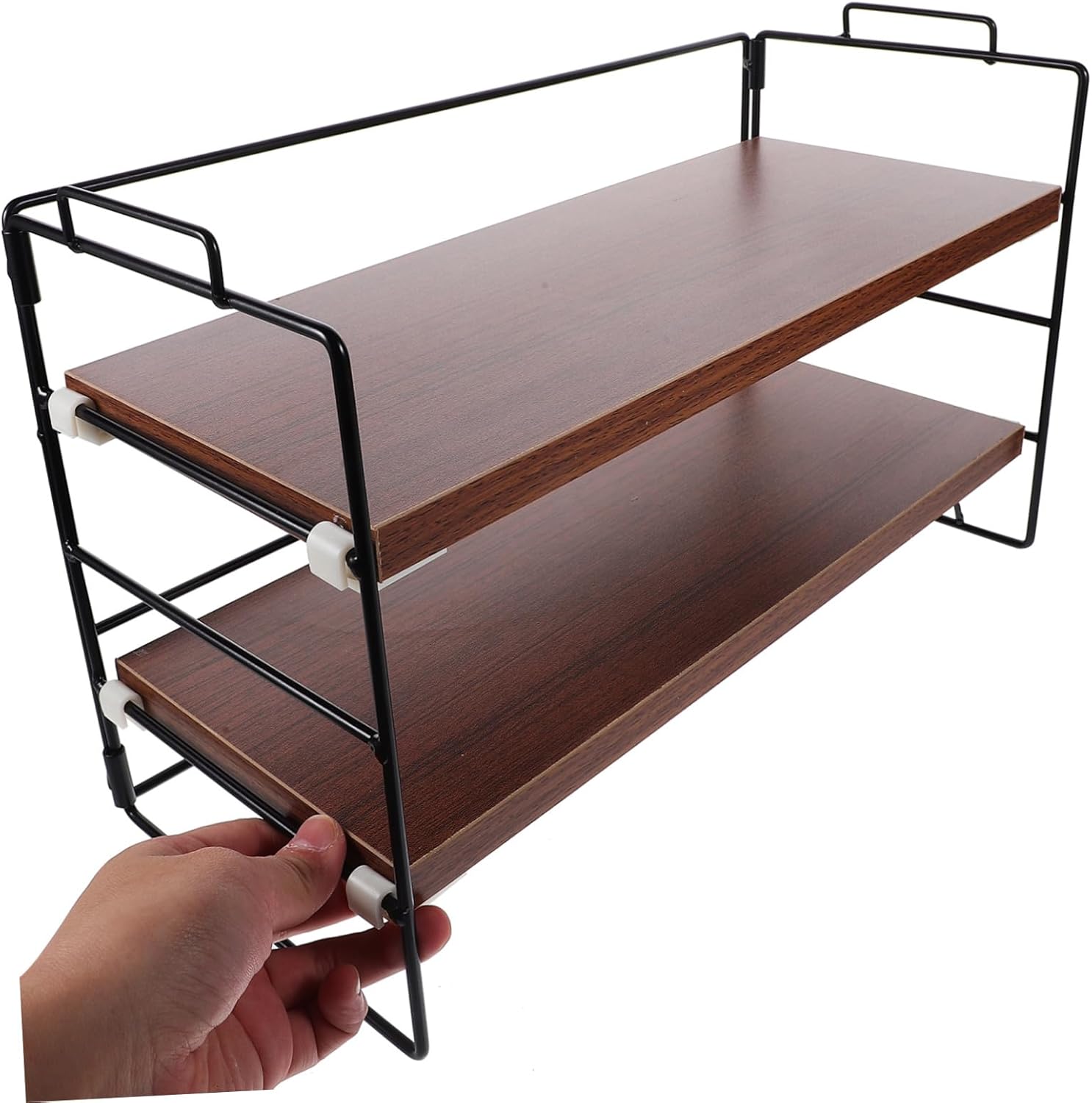Uonlytech Sturdy Material Makeup Organizer Countertop Organizer Double Storage Rack Vanity Holder Cosmetics Display Case