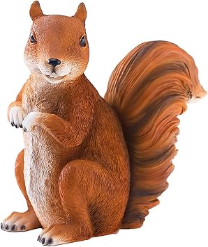 1x Squirrel Garden Statue Outdoor Decor, Resin Squirrel Figurine Decoration