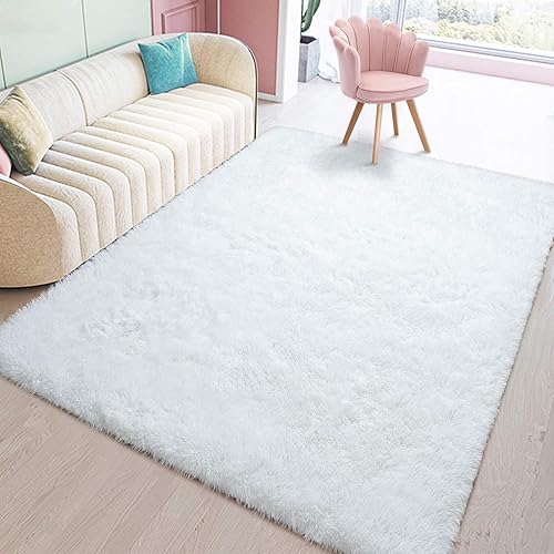 Miniatura 85 de Toneed Alfombra esponjosa para dormitorio, sala de estar, 6 x 9 pies, color beige, alfombra lanuda súper suave y moderna, alfombra de felpa mullida