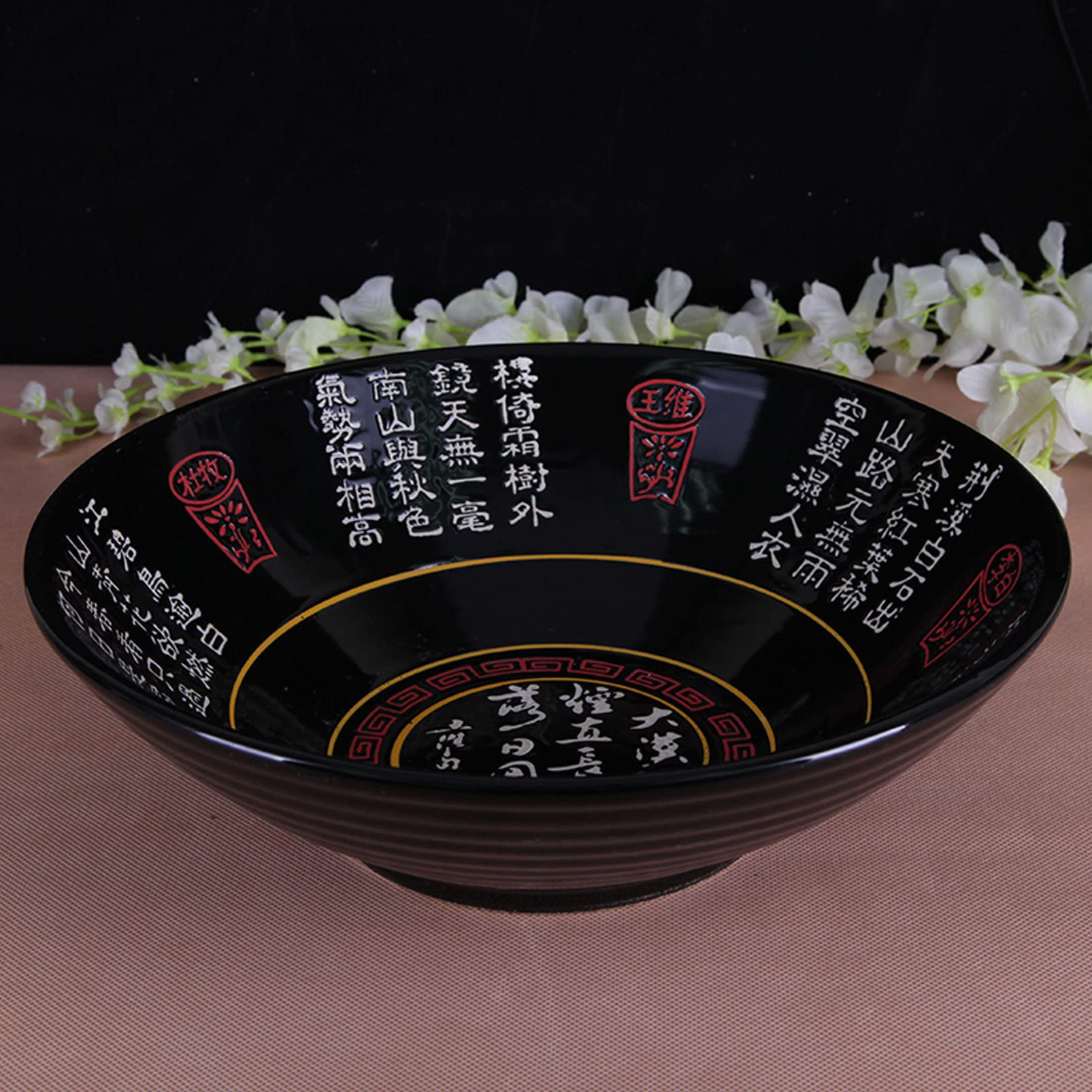 Cuencos de ramen japoneses de cerámica, tazones de fideos grandes de 1500 ml, tazones de pho de porcelana, tazones de sopa, cuenco para ensalada, fideos asiáticos de Udon Soba Pho, para día de Navid