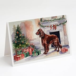Caroline's Treasures DAC1365GCA7P Irish Setter Christmas Greeting Cards and Envelopes Pack of 8 Blank Cards with Envelopes Whimsical A7 Size 5x7 Blank Greeting Cards
