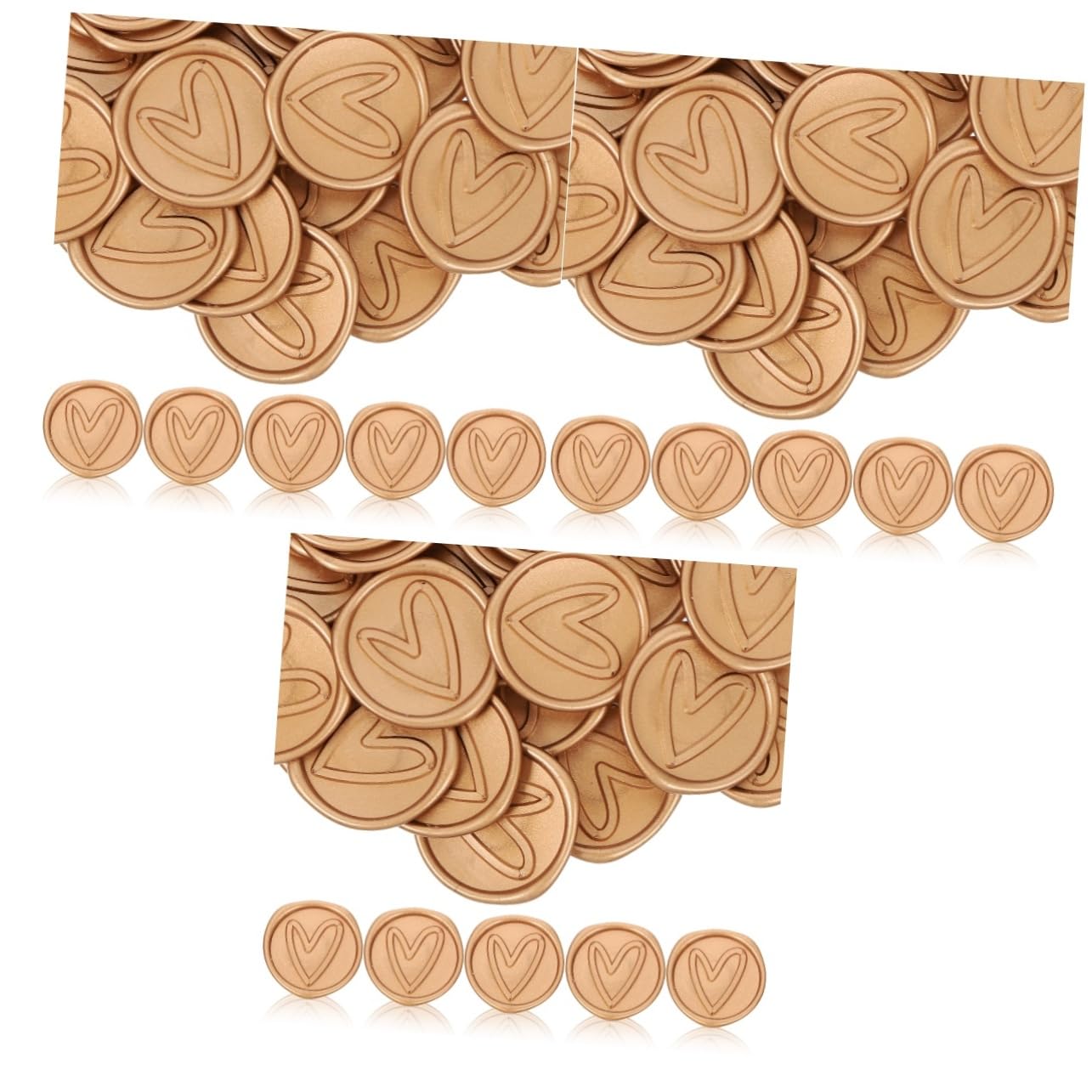 NUOBESTY Juego De 3 Sellos De Cera Autoadhesivos Para Sobres Lacados Con Forma De Corazón 50 Unidades