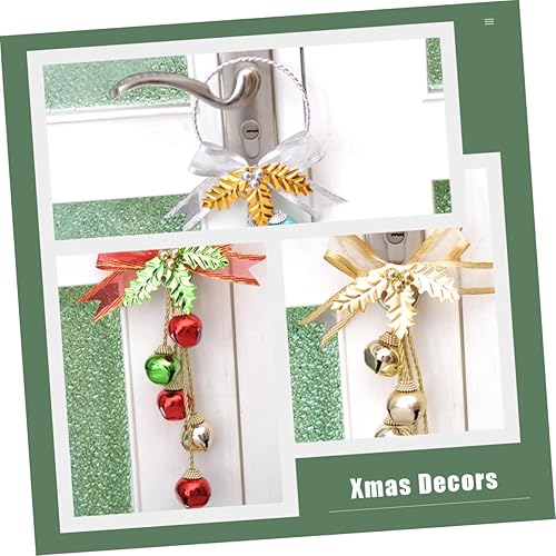 Miniatura 7 de Yardwe 3 piezas de campana de Navidad colgante decoración de Navidad Campanas de arco de Navidad Decoración de árbol de Navidad guirnalda campana