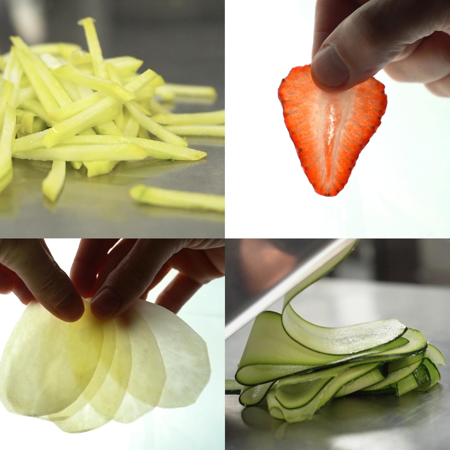 Professional Mandoline Slicer – Stainless Steel – Julienne, Waffle & French Fry Cutter – Adjustable Thickness