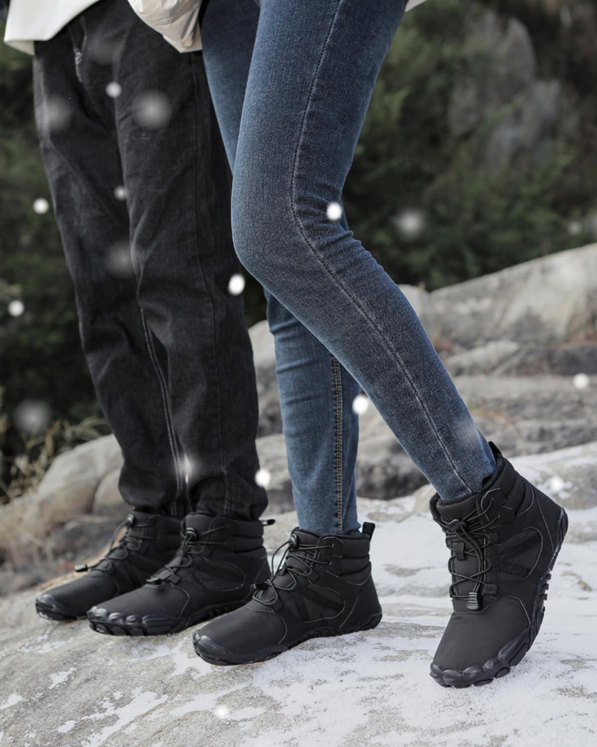 Unisex Mens Womens Barefoot Winter Hiking Snow Boots | Non-Slip Zero Drop Sole | Wide Toe Box | Warm Fur Lined