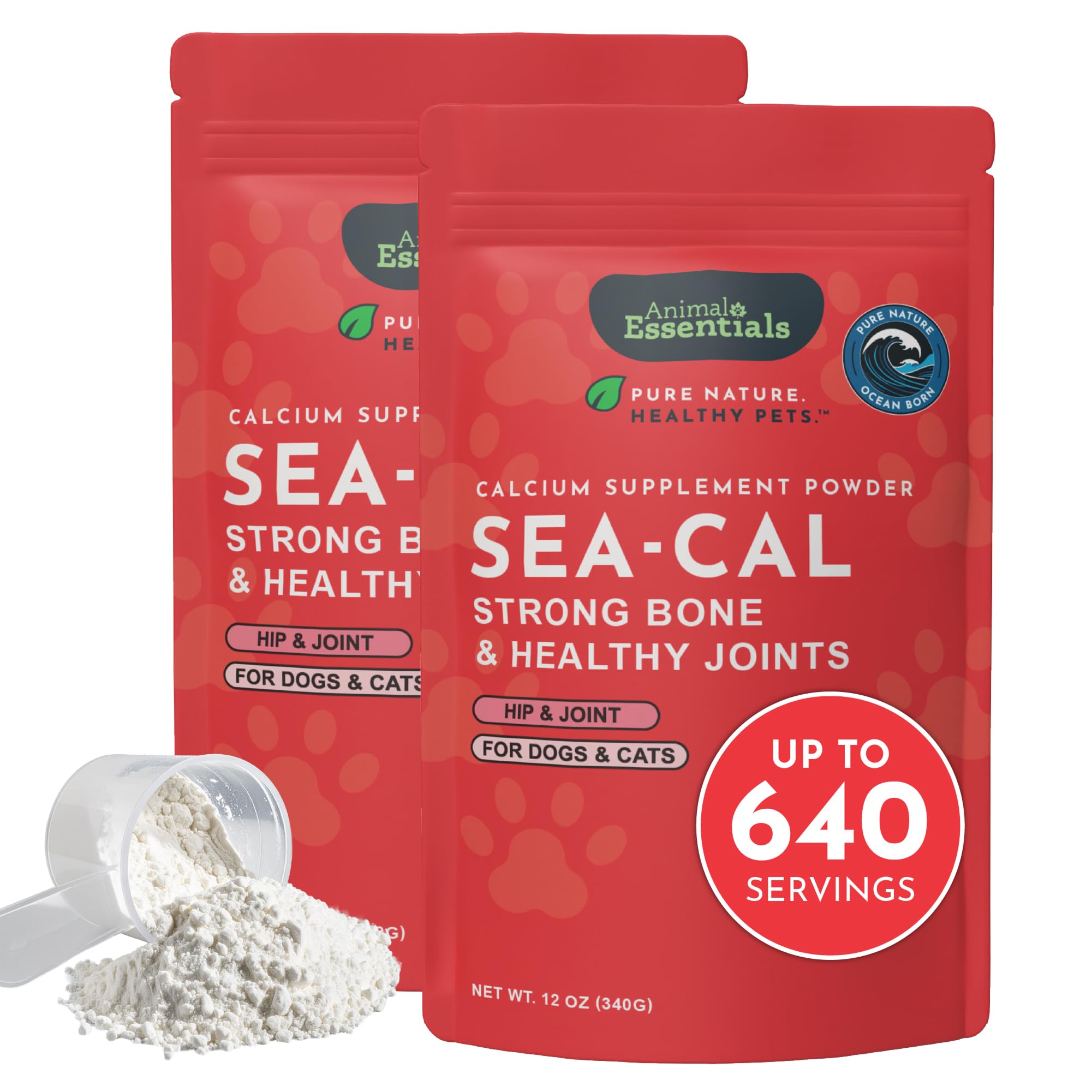 Seaweed Calcium Supplement for Dogs & Cats, 340 Grams (Pack of 2)