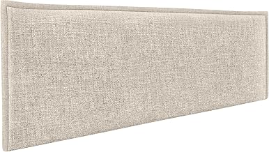 DHOME Cabecero de Lino Natural Liso con Ribete Cabezal Tapizado Cama Dormitorio Moderno Top Trending (Lino Natural, 150cm (Camas 150/160))