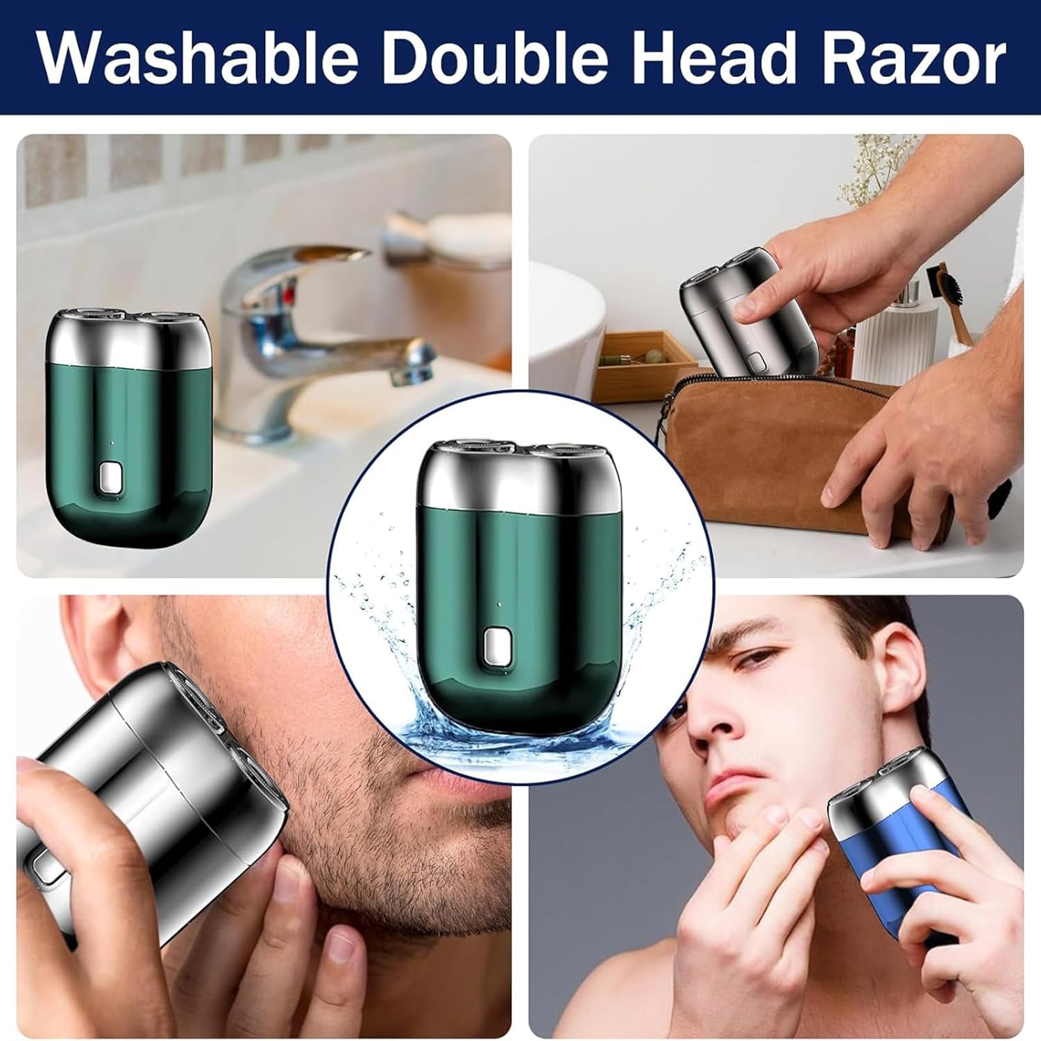Mini Electric Shaver for Men, Upgrade Pocket Dual Head Shaver, Pocket Size Portable Razor for Men, USB Close Battery shavers,Rechargeable Waterproof Compact Electric Razor (Gray) - Image 6