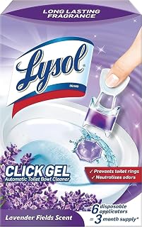 Lysol Click Gel Automatic Toilet Bowl Cleaner, Bathroom Essentials, Toilet Freshener, Refreshing Lavender Scent, 6 Count (Pack of 1)