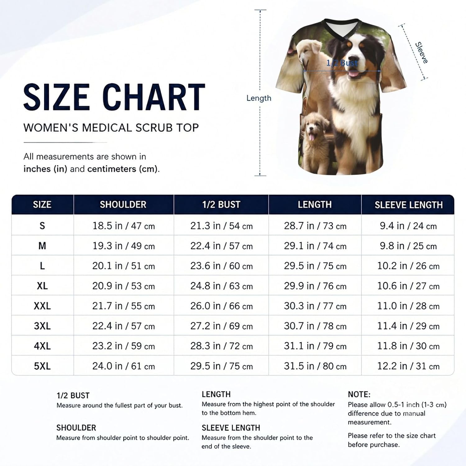 Professional Scrub Tops for Men, Classic V-Neck Workwear with 3 Pockets