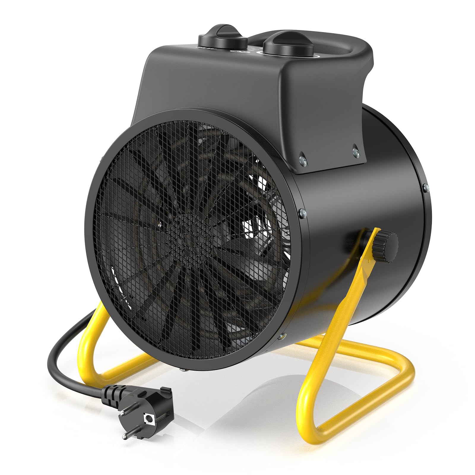 Calefactor Electrico 3000W de Aire Caliente - ECO Bajo Consumo - con Ajuste de ángulo de 0 a 25°, Termostato y Protección Contra Sobrecalentamiento - Apto para Hogares, Tallers