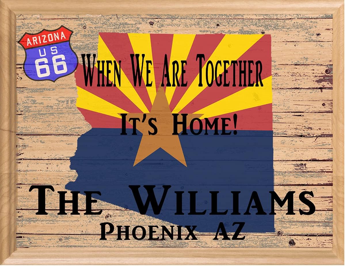 ARIZONA Home Sign Personalized Family Name - New Home State Wall Art Housewarming Gift Made in the USA!