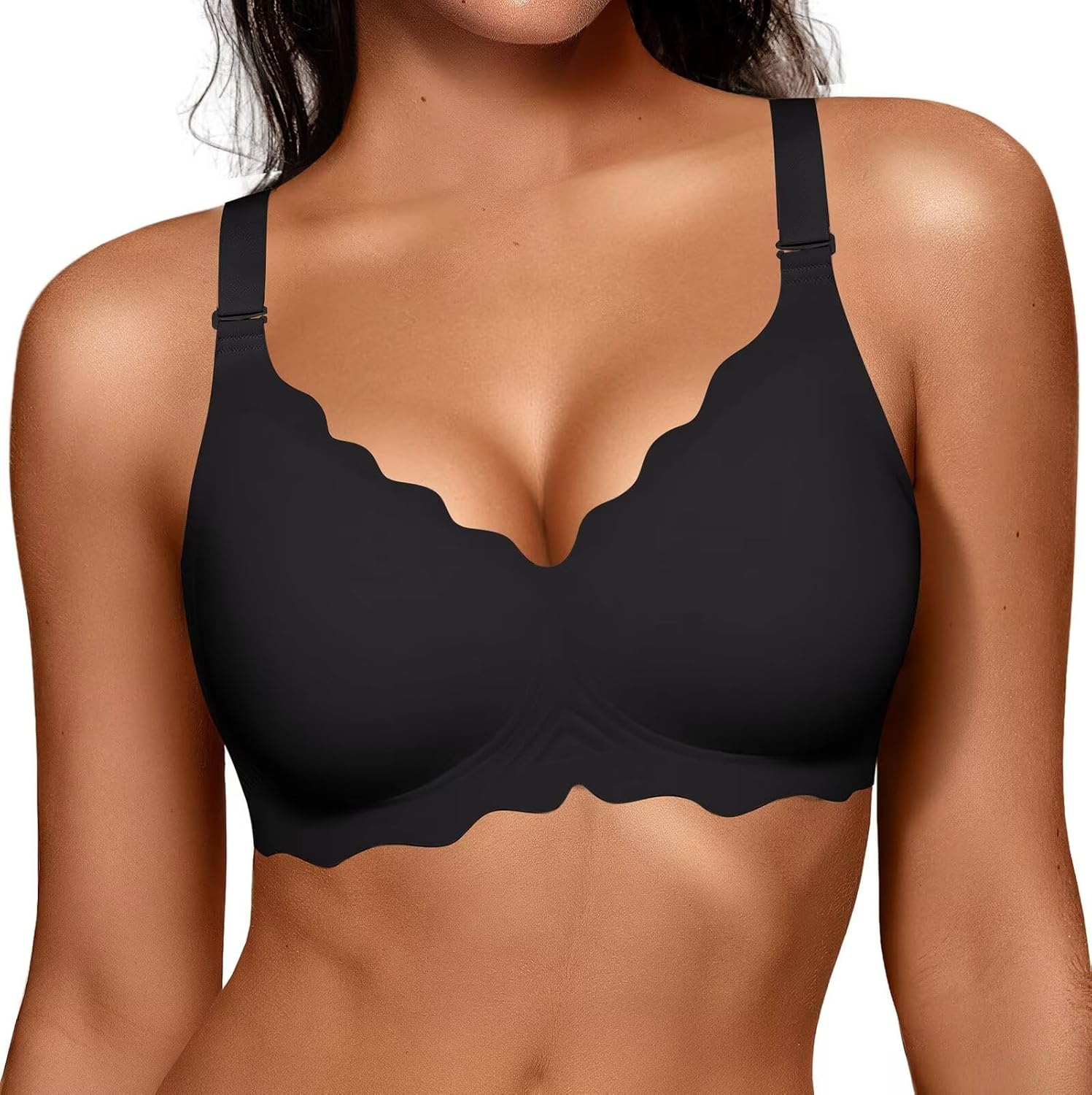 Vertvie Jelly Bras for Women No Underwire Wireless Push Up Bra Full Coverage Bralettes Seamless Comfort Everyday Sports Bra