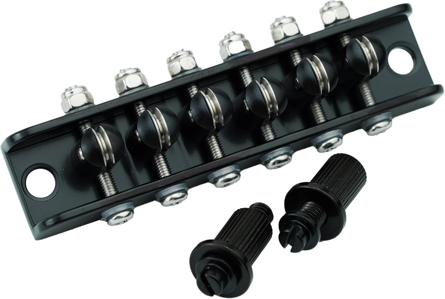 Guyker Guitar Roller Bridge String Spacing 10.5mm, Mosrite Style Bridge with Studs for 6 String Les Paul LP Electric Guitar (GM018, Chrome)