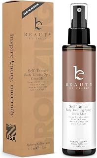 Self Tanner Tanning Spray - Sunless Tanner Body Mist Made with Organic Aloe Vera and Coconut Water, Bronzing Gradual Natural Looking Self Tan Spray for Body, Long Lasting Fake Tan (6 oz, fair to medium)