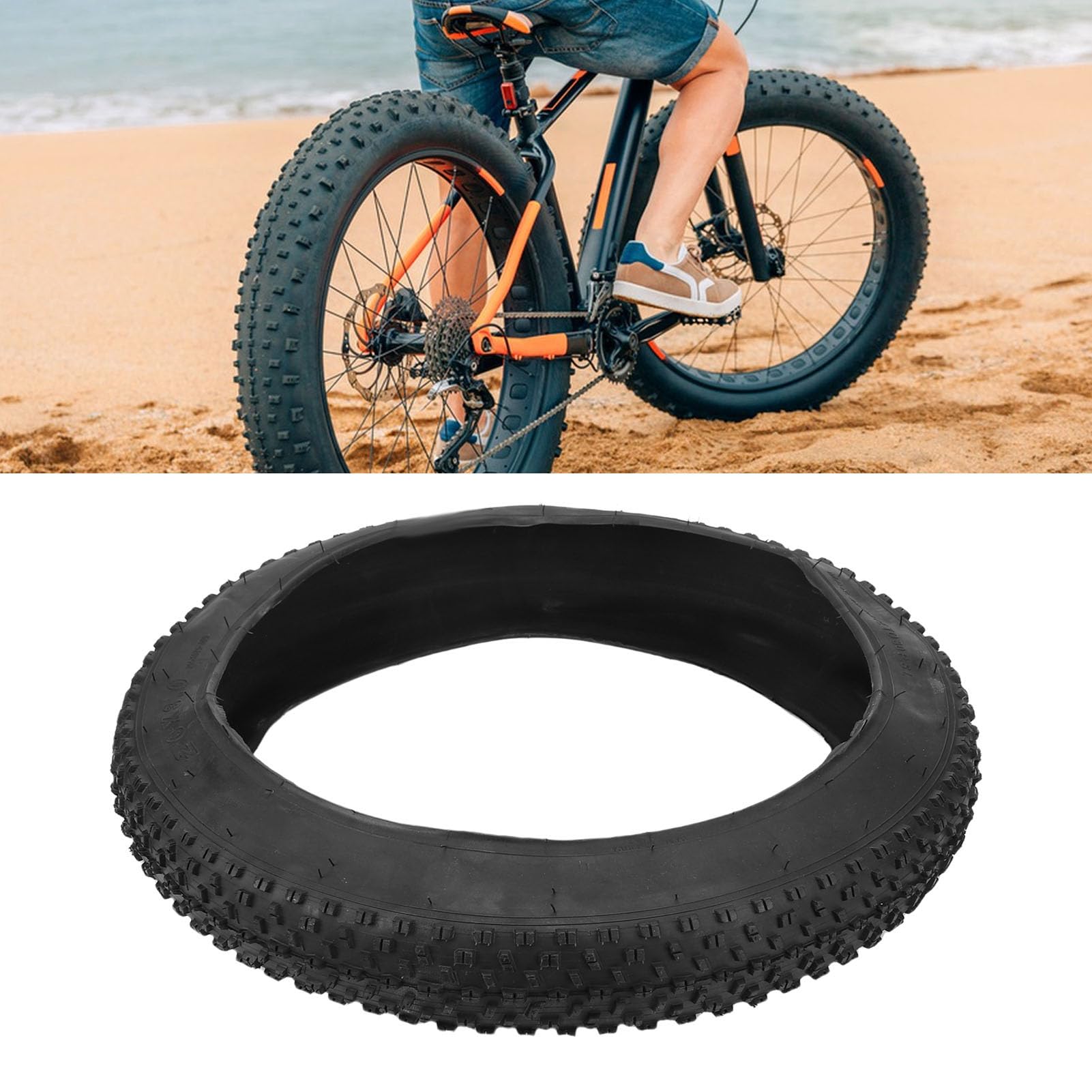 Fockety Copertoni per Fat Bike, 20x3.0 Copertoni in Gomma per Fat Bike per Biciclette Elettriche Pieghevoli Antiscivolo, per Bici Spiaggia Ampliabili a Prova di