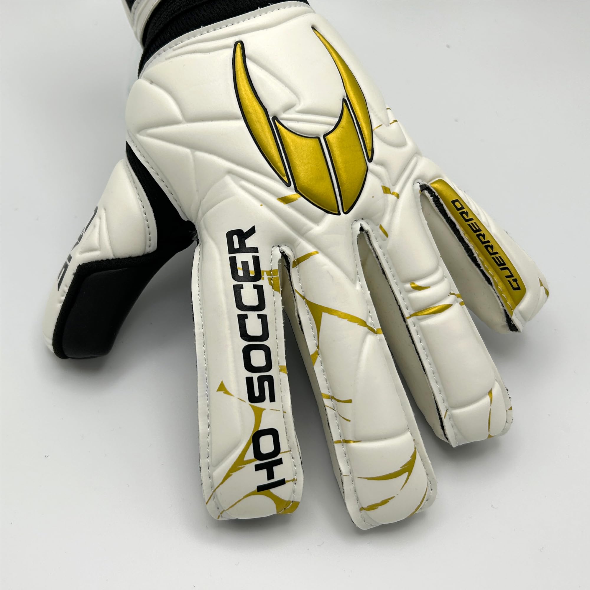 HO Soccer Guerrero One NG Golden Team, Guantes Portero, Unisex Niño, Blanco/Dorado, 6