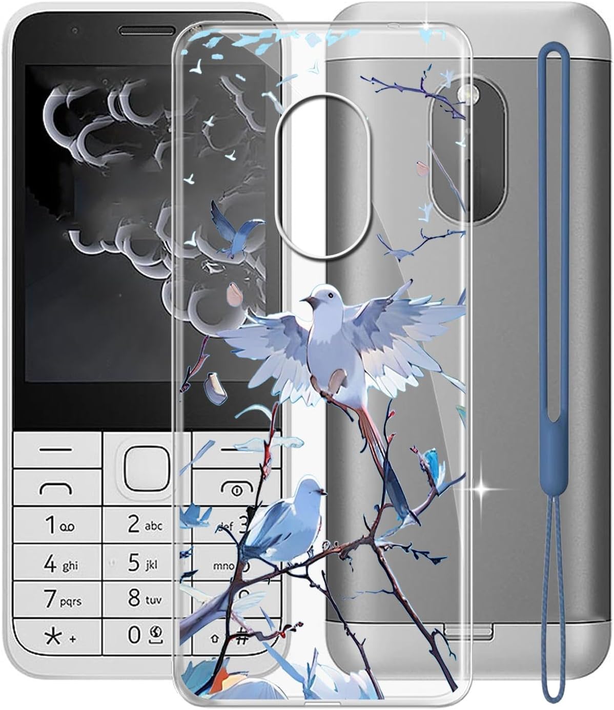 for Nokia 230 2024 Case, WXPPJ Full Body Protection Shockproof Cover Case, Transparent Soft Silicone TPU Back Cover Bumper Phone Case for Nokia 230 2024 (2.80") - XT145