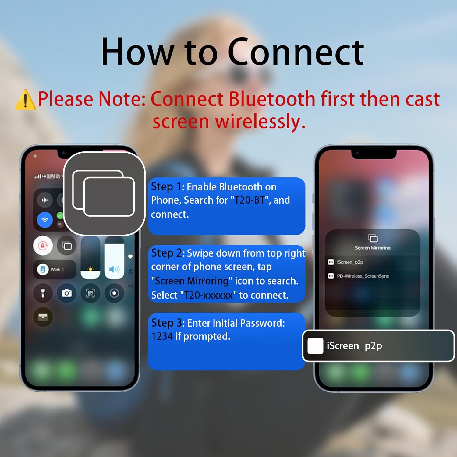 Selfie Monitor Screen for iPhone, Built-in Speaker, Wireless Magnetic Selfie Screen with Audio, Back Camera Monitor for Selfie Vlog Live Stream TikTok, Compatible with iPhone & Android