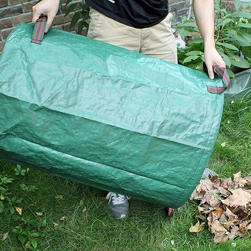 Miniatura 6 de Paquete de 3 bolsas de basura reutilizables de 72 galones, bolsas de basura de jardín con asas (30 pulgadas de alto x 26 pulgadas de profundidad),