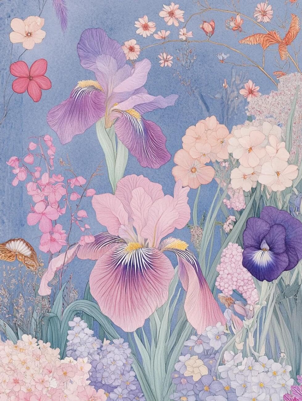 Rqwybcaxn Seed Bead Embroidery Kits Watercolor Flowers 40x50cm