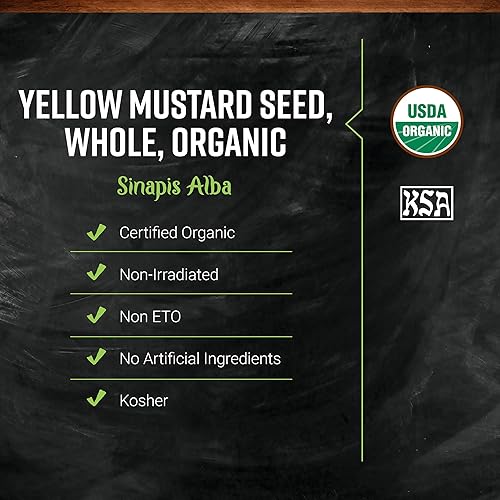 Miniatura 6 de FRONTIER - Semillas de mostaza amarillas enteras orgánicas a granel, 15.98 oz