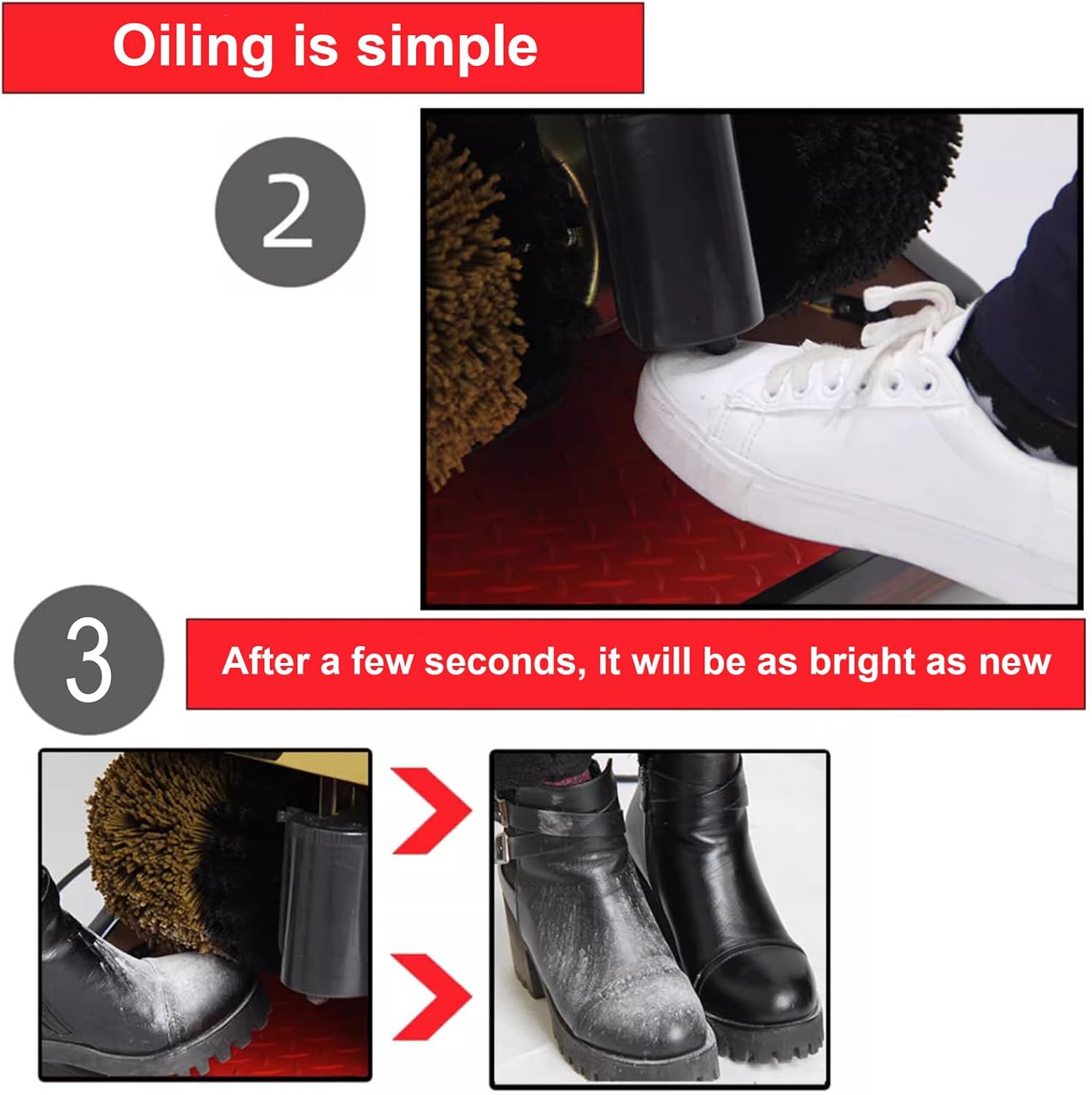 Hotel Automatic Shoe Cleaner, Automatic Home Electric Brush Shoes Machine, Stainless Steel Commercial Shoe Polisher,B