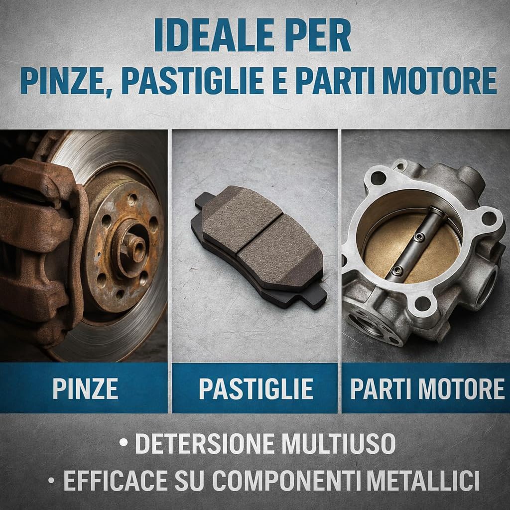 GiDeli Detergente per freni, 4 taniche da 5 l, per auto, moto e bicicletta, rimuove olio, grasso, polvere dei freni, residui di colla, sgrassante da officina, asciugatura rapida, senza lasciare