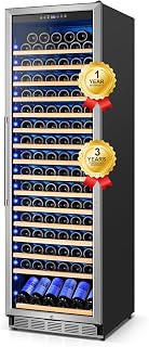 FoMup 24 Inch Wine Fridge 190 Bottles: Freestanding/Built-in Cooler with Sliding Shelves, Reversible Door, Low Noise