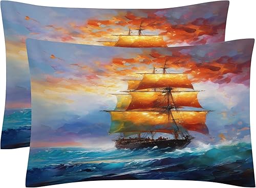 Miniatura 2 de OmErsa Juego de funda de edredón de 3 piezas, tamaño California King, funda de edredón náutica y 2 fundas de almohada de microfibra suave,