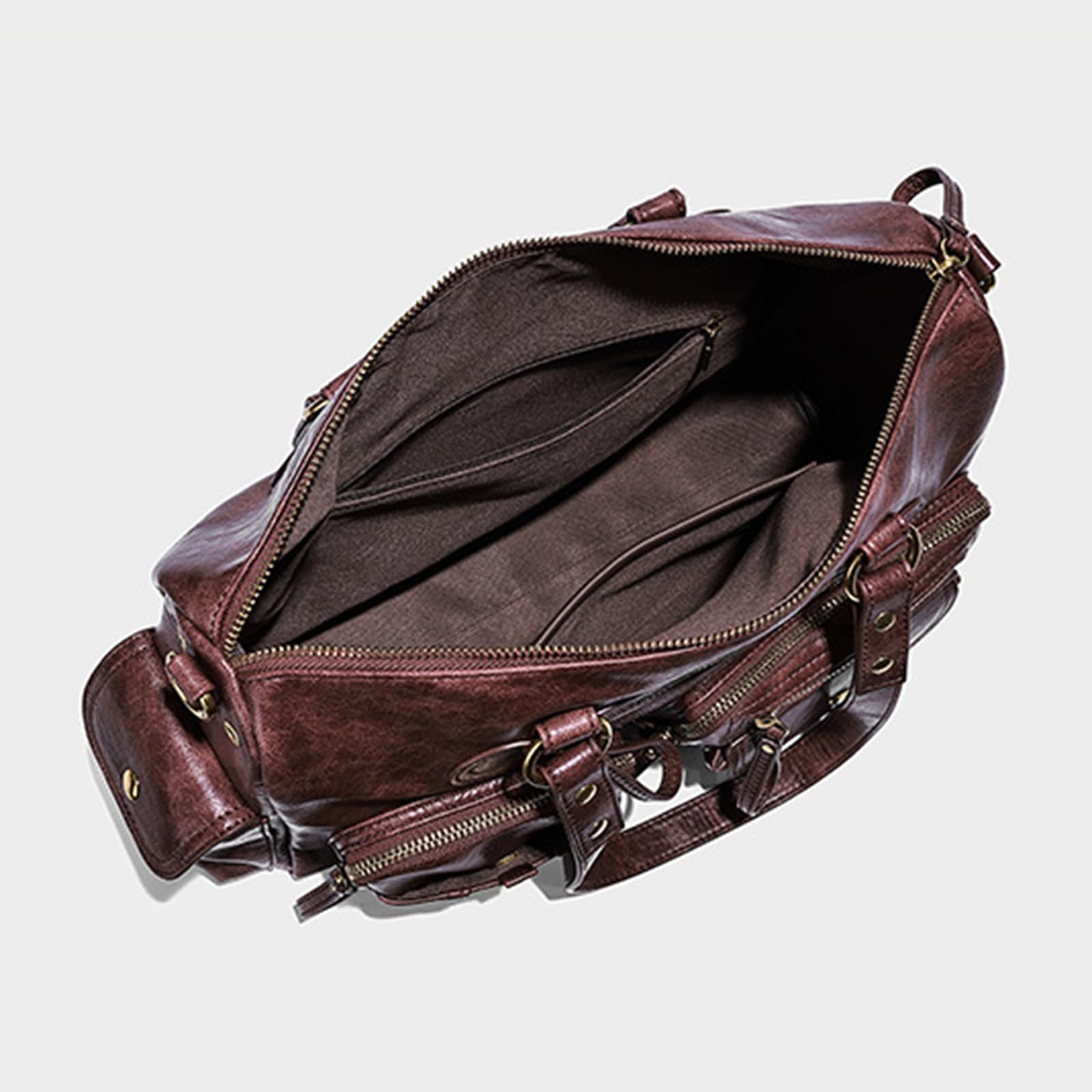 Borsa a tracolla da donna in PU stile anni '90 con tasche multiple borsa retrò con cerniera a tracolla per viaggi