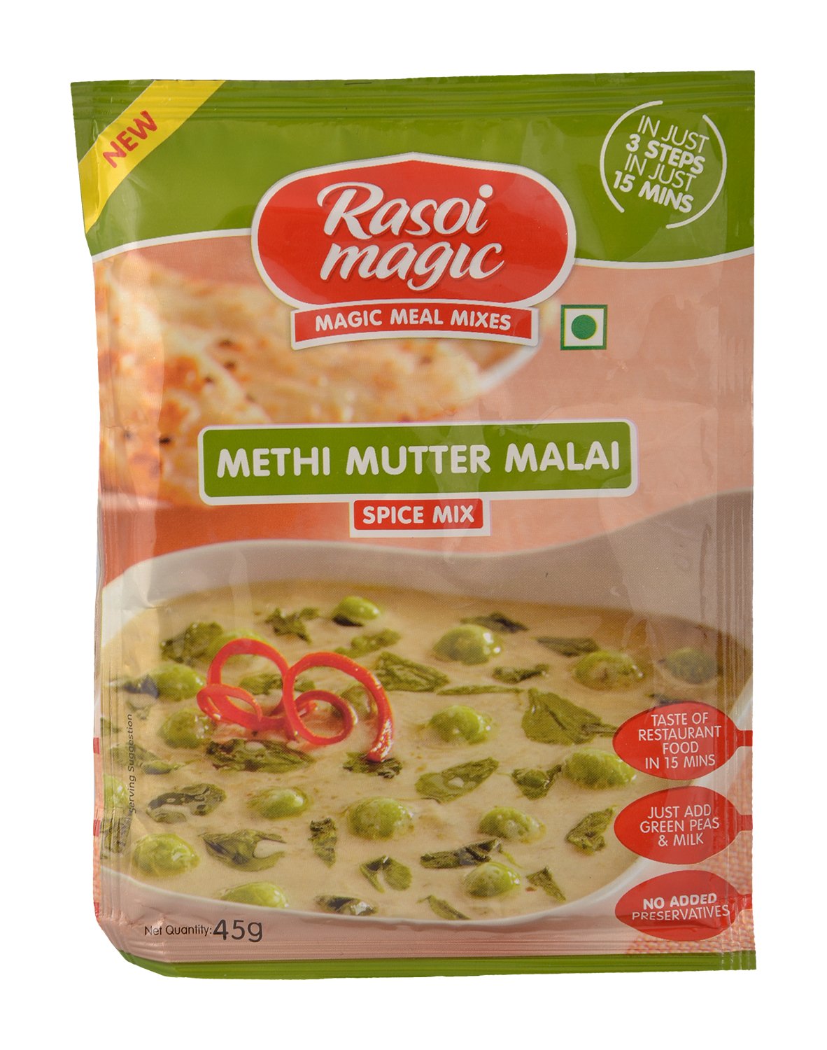 Rasoi Magic Spice Mix - Methi Mutter Malai, 45g Pouch