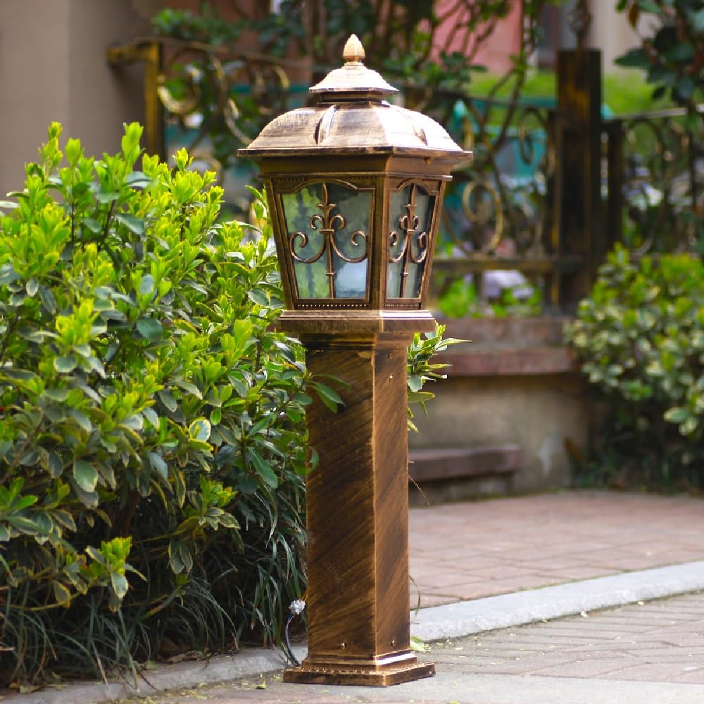 Mosiężna lampa słupkowa Nostalgia